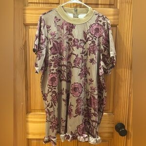 Velvet Floral Print Tunic